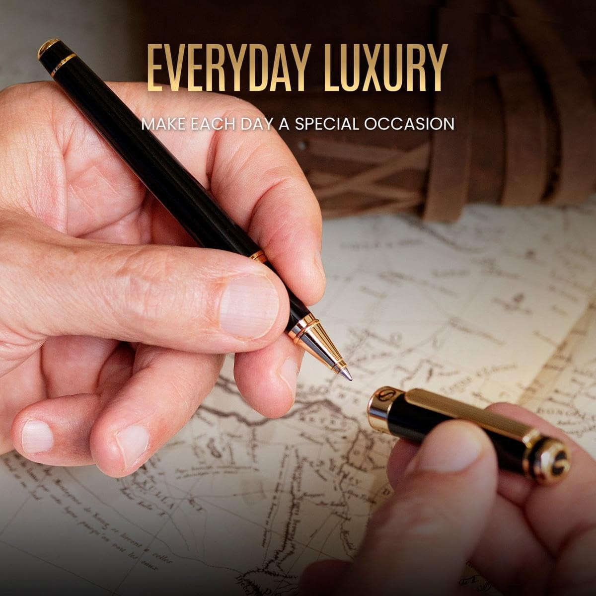 Black Lacquer Rollerball Pen - Stunning Luxury  Real Schmidt Ink Refill Roller Ball Gift Set For Men & Women Professional Executive Office Nice Pens