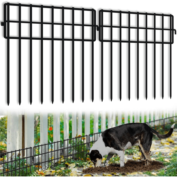 32 Panels Animal Barrier Fence No Dig, 32Ft(L) X 13In(H) 1.2In Gap Rabbit Fences
