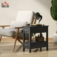 thumbnail image 2 of HOMCOM End Table with Charging Station USB Ports Side Table with Storage, 2 of 10