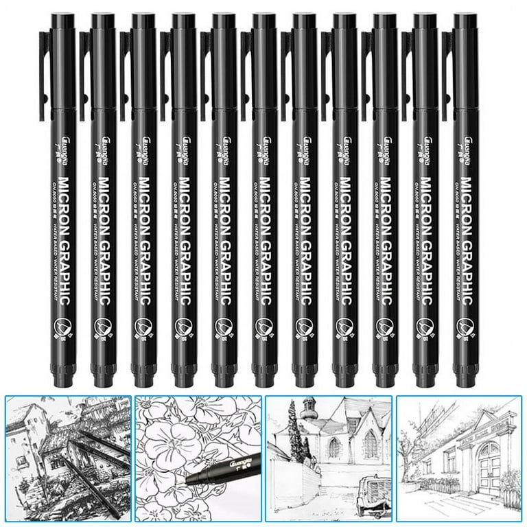 9PCS Black Sakura Pigma Micron Fine Line Pen BR Drawing Set