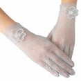 thumbnail image 1 of Women Black Dot Short Lace Lace Breathable Riding Sunscreen Wedding Gloves, 1 of 3