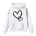 thumbnail image 3 of Hoodie White Hoodies Long Sleeve Lightweight Pullover Tops Loose Sweatshirt Winter Clothes Kids Clothes Girls Size 8-10 Years, 3 of 3