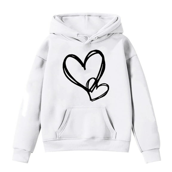 LUOGENLI Hoodies St. Patrick Day Hoodies for Girls 12-14 with Pockets Sweatshirt with Hood Girls Hoodie Pullover Hoodie Vintage Unisex Hoodie Cute Cartoon Sweater for Teenagers Girls White 5-6 Years