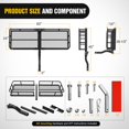 thumbnail image 6 of Nilight 60" x 24"x 7.87" Hitch Cargo Carrier & 5/8" Hitch Pin Clip Fits 2-inch Receiver 500 Lbs Heavy Duty Capacity Luggage Basket Hitch Fold Up for SUV Pickup Camping Traveling, 6 of 7