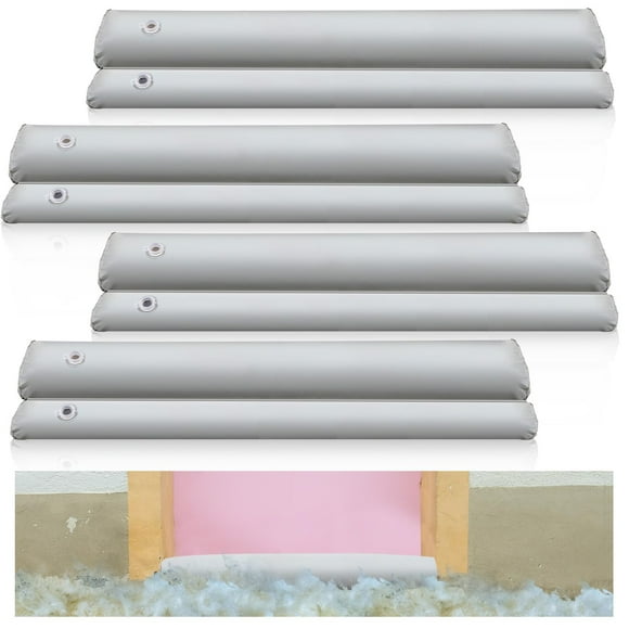 Frienda 6 Pcs PVC Flood Barriers for Home 4 ft x 9 in x 6 in Reusable Flood Prevention Barriers Water Barrier for Flooding PVC Flood Bags Sandbag Alternative PVC Wat