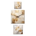 thumbnail image 2 of Designart "Collage of Beige and Gold Dreamscapes" Abstract Shapes Oversized Wall Clock - Set Of 3 - Multipanel Clock For Living Room Décor - Large Contemporary Wall Clock, 2 of 6
