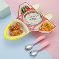 thumbnail image 4 of EIMELI Children‘s Aircraft Dinner Plate Removable and Washable Creative Cartoon Divided Dinners Plates Stainless Steel Material, 4 of 9