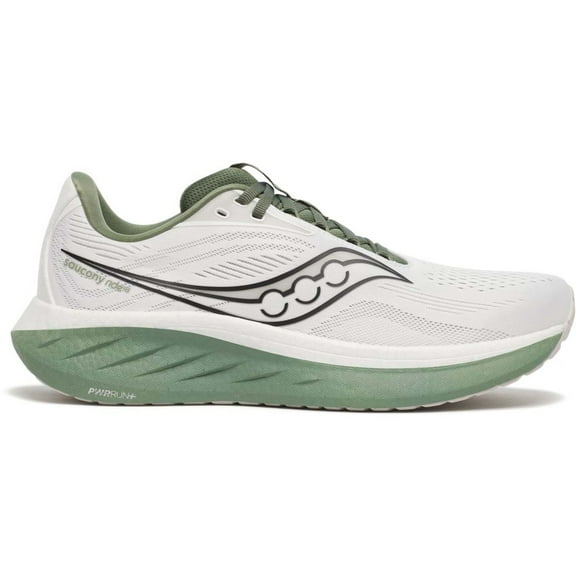 Saucony Ride 18 - Men's, White/Olivine, 12