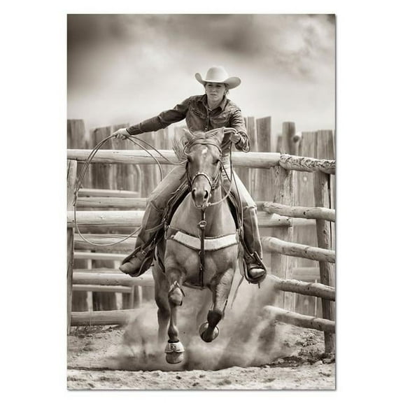 Courtside Market WEB-WT261-20x24 20 x 24 in. Ride Em Cowgirl Gallery-Wrapped Canvas Wall Art