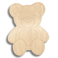 thumbnail image 2 of Unfinished Wood Etched Cute Teddy Bear Shape | Paint By Line Crafts 8" / 1/8", 2 of 2