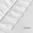 White Boho Shower Curtain with Tassels Woven Fabric Mordern Textured