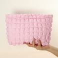 thumbnail image 4 of Unique Bargains Bubble Cloud Cosmetic Bag Zipper Checkered Makeup Bags for Lipsticks Pink, 4 of 7