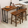 thumbnail image 6 of Costway 24.5" Counter Height Bar Stools Set of 4 with Footrest Solid Rubber Wood Legs Walnut, 6 of 10