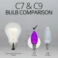 thumbnail image 4 of OptiCore C7 Shatterproof Purple LED Christmas Lights Replacement Bulbs, Pack of 25, 0.84W, E12 Candelabra Base, 4 of 5