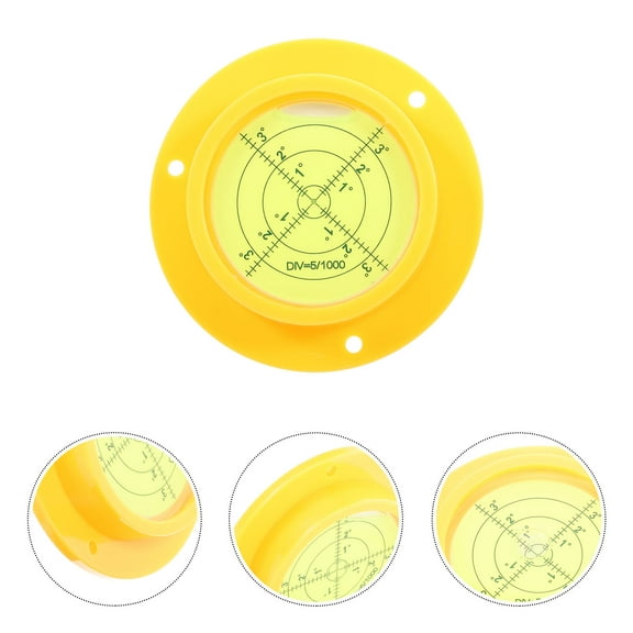 QIFULL Yellow Acrylic Bubble Level for Measuring Use Compact and Portable Mini Spirit Level Tool 6.5 x 6.5 inches