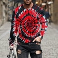 thumbnail image 2 of UVEASISHA Tie Dye Graphic Tees for Men Big and Tall Fashion Hipster T-Shirts Long Sleeve Crewneck Pullover Stretch Slim Fit Workout Shirt Black L, 2 of 6
