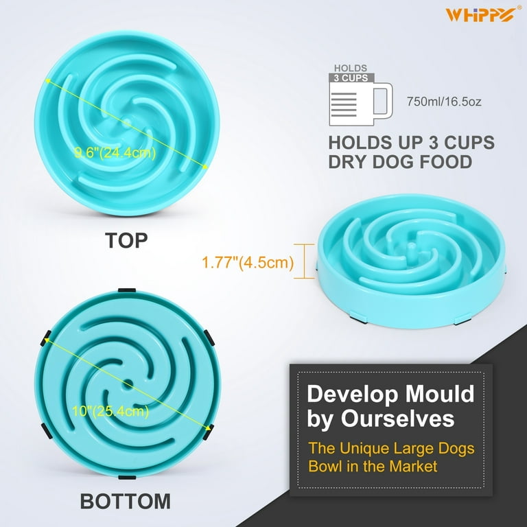 WHIPPY Slow Feeder Dog Bowl, Pet Food Feeding Bowl, Anti-Choke