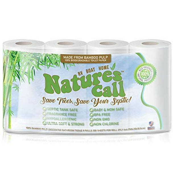 RV, Boat, and Home 100 Bamboo Toilet Paper by Natures Call Soft Tank