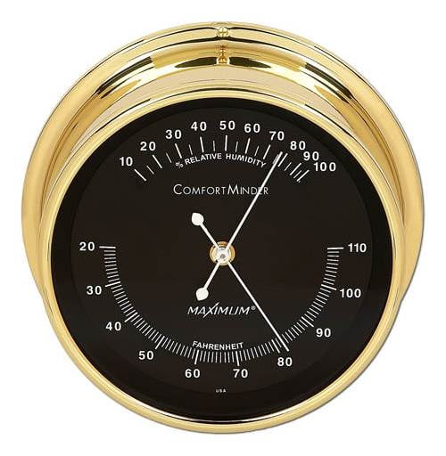 Comfortminder Hygrometer Brass & Black by Maximum