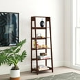 thumbnail image 2 of Somerset Home Freestanding Ladder Shelves, 5 Tier Stand (Brown), 2 of 9