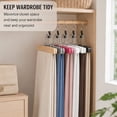 thumbnail image 4 of Clearance White Solid Wood Pants Hanger with Clips - Non-Slip Trouser Clamp Hanger for Skirts and Pants, 4 of 9