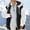 White, variant on Aoochasliy Ladies Winter Cardigan Clothes Plush Hooded Jacket Color Block Long Cardigan Loose Coat