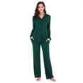 thumbnail image 3 of Eternatastic Womens Pajamas Set Long Sleeve Sleepwear Button Down Nightwear Soft Modal Pj Lounge Sets, 3 of 4