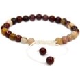 thumbnail image 1 of Bracelet Ajustable Unisexe en Perles Rondes de 6 mm en Jaspe Mookaite Naturel, 1 of 3