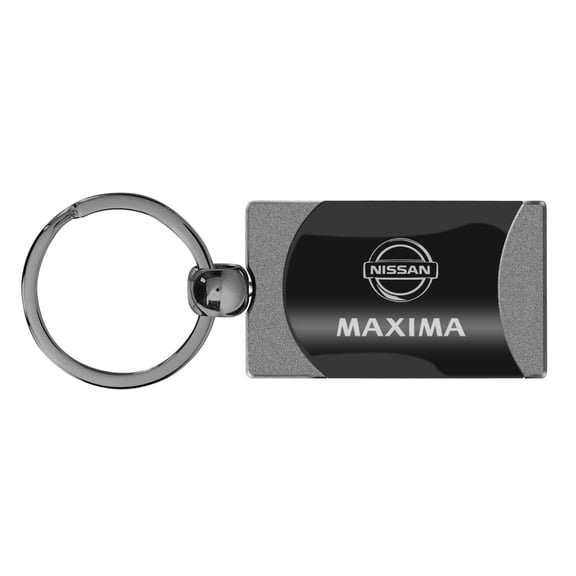 Nissan Maxima Two Tone Rectangular Gun-Metal Key Chain