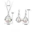 thumbnail image 5 of GROFRY 2Pcs/Set Women Jewelry Set Faux Pearl Hook Earrings Adjustable Necklace Set Shiny Rhinestones Wedding Party Jewelry, 5 of 7