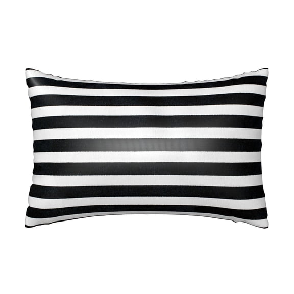 Silk Pillow Case for Hair And Skin Queen - Black And White Stripes Cooling Sleep Throw Pillow Covers Standard Size 20x30in, comfort Satin Pillowcase with Zipper for Women Men