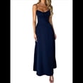 thumbnail image 2 of Vestidos Bohemios Fluidos con Aberturas y Cordones para Mujer, Vestido de Verano Informal de Corte A para Salir Azul Oscuro L, 2 of 6