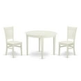 thumbnail image 2 of East West Furniture Boston Wood Dining Set with Slatted Back Chairs in White, 2 of 5