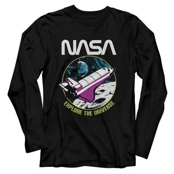 NASA Explore The UnIVerse Black Long Sleeve T-Shirt S