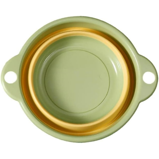 Collapsible Dish Basin, Compact Collapsible Wash Basin Lightweight Silicone Basin for Small Scale Washing Foldable Sink Tub for Outdoor Camping(Green)