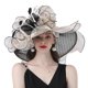 thumbnail image 1 of SAYOO Sombrero de mujer elegante tela de malla plegada con flores adornadas con cornisa ancha SAYOO  moda, 1 of 6