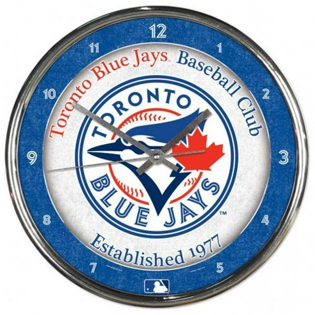 Toronto Blue Jays Horloge Murale Ronde en Chrome