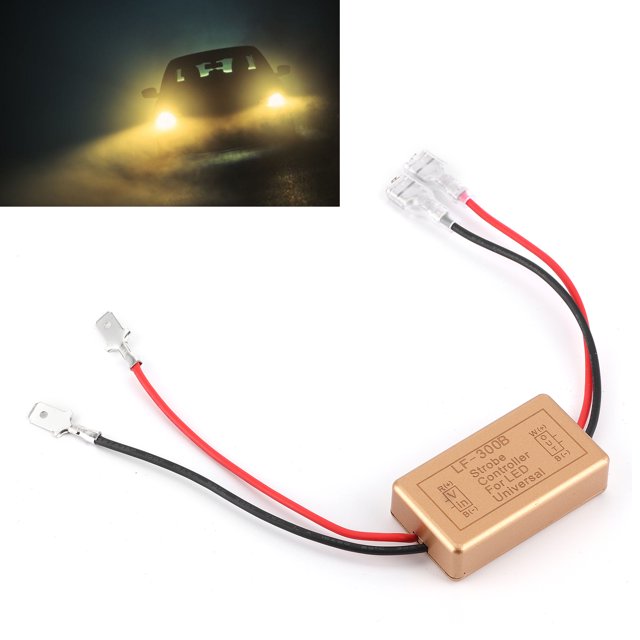 Car Flasher Module, Universal Easy To Install LED Strobe Controller for LED Headlight for Fog Light