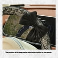 thumbnail image 4 of 15 Inches Cute Bow Steering Wheel Protective Cover Vintage Lace Car Steering Wheel Cover for Women Car Interior Decor Accessories, Pure Black, 4 of 13