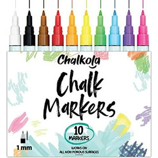 Chalkola Chalk Markers for Chalkboard, Blackboard, Window, Bistro, Car  Glass, Board, Mirror (10 Pack, 6mm) - Wet Wipe Erasable Liquid Chalk Pens  Paint Ink - 6mm Reversible Tip Chalkboard Markers 