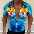 thumbnail image 3 of Camisas De Sport Para Hombre Camisas casuales estampadas para hombres Camisas de playa de manga corta a la moda (L, L), 3 of 7