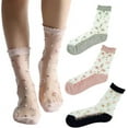 thumbnail image 1 of HAHDAXIA Womens 6 Pairs Ultrathin Transparent Lace Elastic Short Socks, 1 of 7