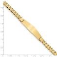 thumbnail image 3 of Real 14kt Yellow Gold Curb Link Soft Diamond Shape ID Chain Bracelet; 8 inch; for Adults and Teens; for Women and Men, 3 of 3