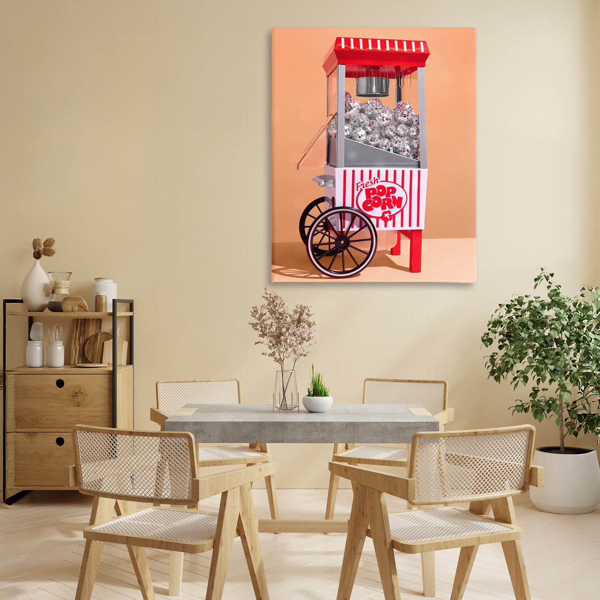 Stupell Industries Retro Disco Popcorn Machine Canvas Wall Art, design by LISH Creative