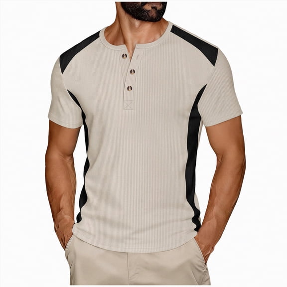 Leey-World T Shirt for Men Mens T-Shirts Short Sleeve Curved Hem Lightweight Moisture Wicking Cooling Cotton Blend Casual Crewneck Tee Shirts(Khaki,S)