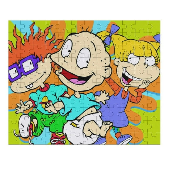 120 PCS Jigsaw Puzzle Rugrats Wooden Puzzle Challenging Game Fun Artwork For Family Friends Gifts