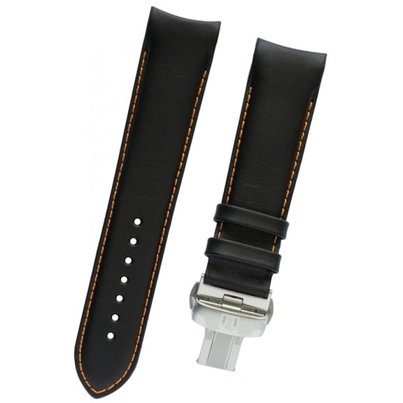 Tissot  22mm Black Leather Strap fits Watch Model T035.407.16.051.01 Watchband #T600028551