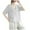 White, variant on WREESH Women's Henley Shirts Solid Color Cotton and Linen with Embroidery Detail Short Sleeve V-Neck Top Blue