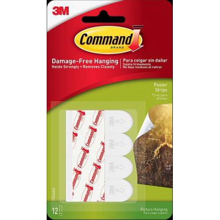 3 Pack - Command Poster Hanging Strips, White 12 ea