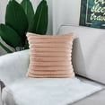 thumbnail image 5 of Funda de almohada decorativa de felpa de piel sintética de doble cara de 2 piezas para sofá, dormitorio, con rayas difusas, funda de almohada suave, funda de cojín, 5 of 5